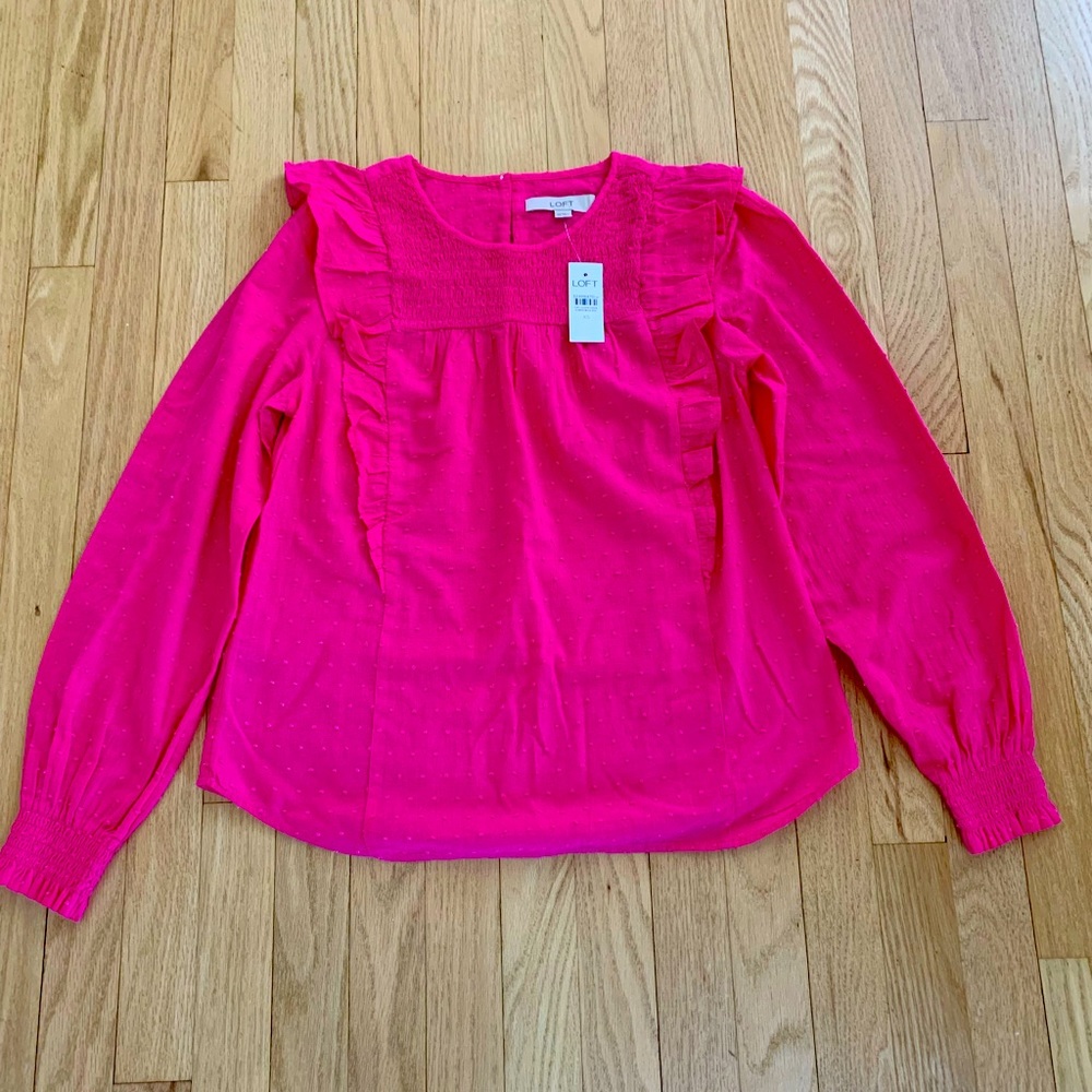Loft Bright Pink Blouse NWT!